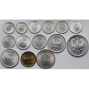 Od 5 groszy do 10 złotych 1959-1978 - zestaw (14szt)