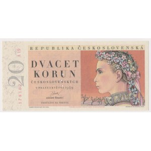 Czechoslovakia, 20 Korun 1949 - Perforation
