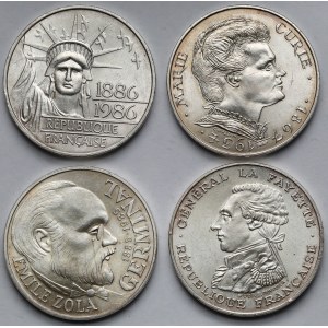 Francja, 100 franków 1984-1987 - zestaw (4szt)