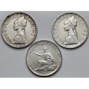 Włochy, 500 lir 1958-1964 - zestaw (3szt)