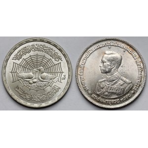 Egipt i Tajlandia, Funt 1979 i 20 Bath 1963 - zestaw (2szt)