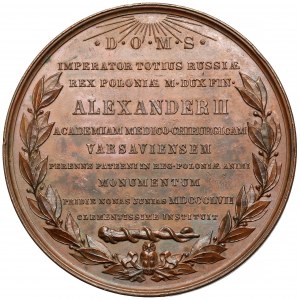 Aleksander II, Medal 1857, Założenie Akademii Medyczno-Chirurgicznej w Warszawie