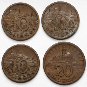Słowacja, 10-20 halerzy 1939-1940 - zestaw (4szt)