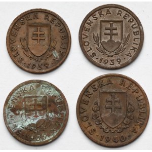 Słowacja, 10-20 halerzy 1939-1940 - zestaw (4szt)