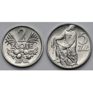 2 i 5 złotych 1974 - zestaw (2szt)