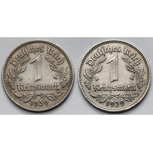 III Rzesza, 1 marka 1939 - zestaw (2szt)