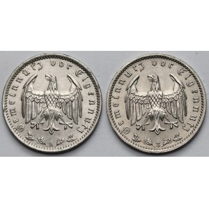 III Rzesza, 1 marka 1938-1939 - zestaw (2szt)