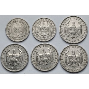 Niemcy, 50 fenigów i 1 marka 1927-1939 - zestaw (6szt)