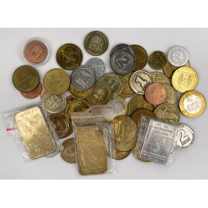 Medaliki, żetony, monety zastępcze, sztabki - zestaw