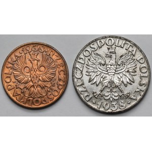 5 i 50 groszy 1938 - zestaw (2szt)