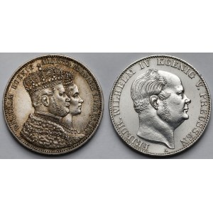 Prusy, Wilhelm I, Talar 1860-1861 - zestaw (2szt)