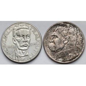 10 złotych 1933 i 1939 Traugutt i Piłsudski - zestaw (2szt)