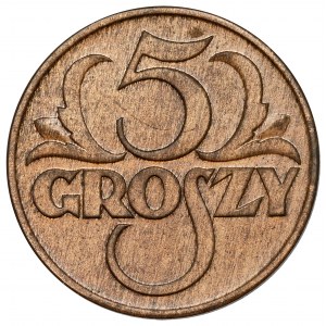 PAMIĄTKOWE 5 groszy 1929 - II Zjazd Numizmatyków... w Poznaniu - ex. Jadwiga Zakrzewska-Kleczkowska