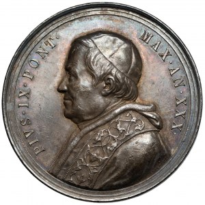 Watykan, Pius IX, Medal 1875 - budowa przytułku dla ubogich w Rzymie