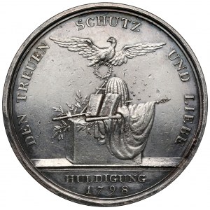 Niemcy, Prusy, Friedrich Wilhelm III, Medal 1798 - Hołd lenników w Berlinie