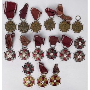 Krzyże Zasługi z monogramem PRL - zestaw (17szt)
