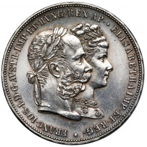 Austria, Franciszek Józef I, 2 guldeny 1879 - srebrne gody
