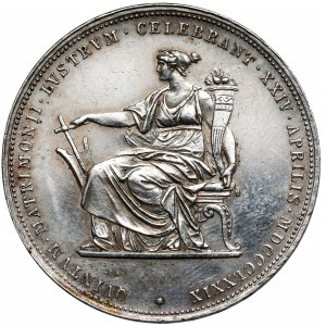 Austria, Franciszek Józef I, 2 guldeny 1879 - srebrne gody