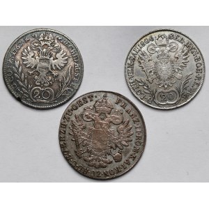 Austria, 20-24 krajcary 1767-1806 - zestaw (3szt)