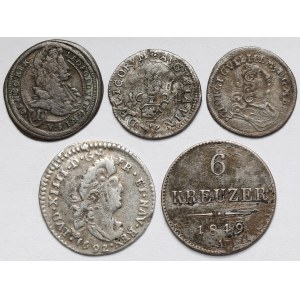 Austria i Francja, Zestaw monet srebrnych MIX (5szt)