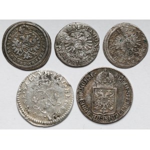 Austria i Francja, Zestaw monet srebrnych MIX (5szt)