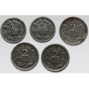 1-2 marki 1925 - MINIATURY - zestaw (5szt)