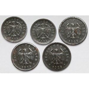 1-2 marki 1925 - MINIATURY - zestaw (5szt)