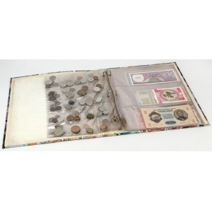 Świat, Monety i Banknoty, Zestaw MIX - w klaserze