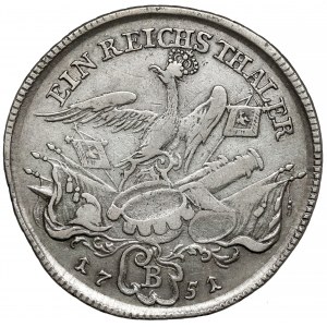 Śląsk, Fryderyk II Wielki, Talar 1751-B, Wrocław