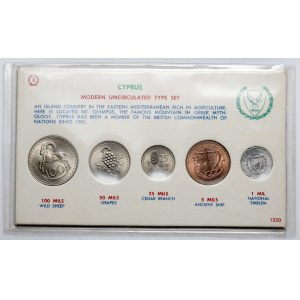 Cypr, 1 - 100 mils 1963 - zestaw (5szt)