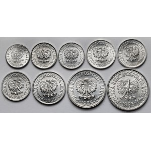 1 grosz - 1 złoty 1949-1985 - zestaw (9szt)
