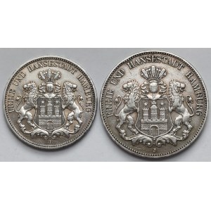 Hamburg, 3 i 5 marek 1903-1911 - zestaw (2szt)