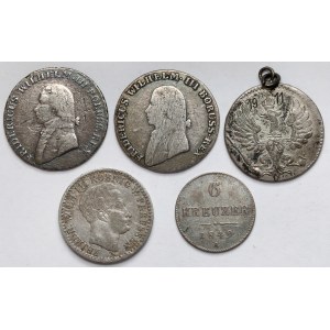 Niemcy i Austria, Monety srebrne 1757-1849 - zestaw (5szt)