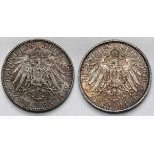 Prusy, 2 marki 1901-1913 - zestaw (2szt)