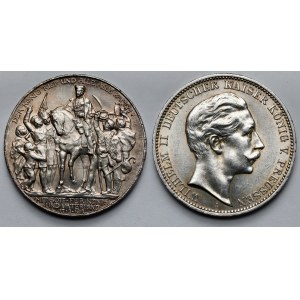 Prusy, 3 marki 1912-1913 - zestaw (2szt)
