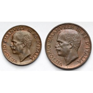 Włochy, Emanuel III, 5 i 10 centesimi 1927 - zestaw (2szt)