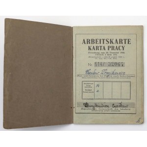 Okupacja - Generalne Gubernatorstwo, Arbeitskarte / Karta Pracy - dla Polaka