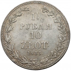1-1/2 rubla = 10 złotych 1835 MW, Warszawa - PIERWSZA
