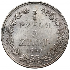 3/4 rubla = 5 złotych 1840 MW, Warszawa