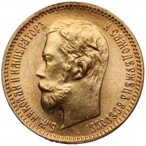 Rosja, Mikołaj II, 5 rubli 1902 AP, Petersburg