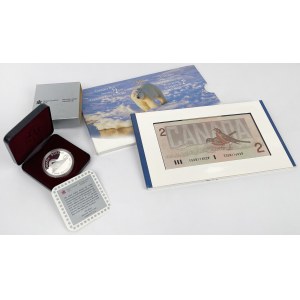 Kanada, Monety i banknot - 1-2 dolara 1986-1996 - zestaw (3szt)