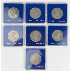 50 złotych 1979-1983 królowie Polski - zestaw (7szt)