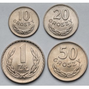 10-50 groszy i 1 złoty 1949 CuNi - zestaw (4szt)