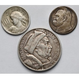 1-10 zlato 1925-1933 Žena a uši, Pilsudski a Sobieski - sada (3ks)