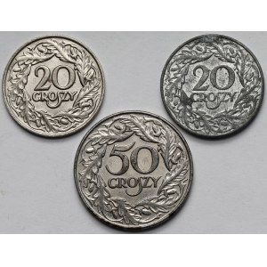 20-50 groszy 1923-1938 - zestaw (3szt)