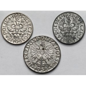 20-50 groszy 1923-1938 - zestaw (3szt)