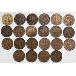 2 grosze 1923-1939 - zestaw (22szt)