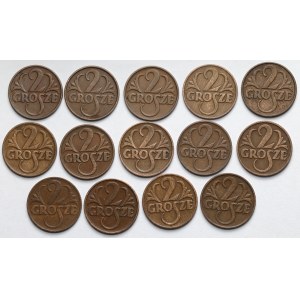 2 grosze 1934 - zestaw (14szt)