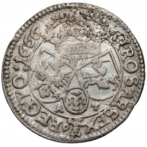 Jan II Kazimierz, Szóstak Kraków 1666 AT