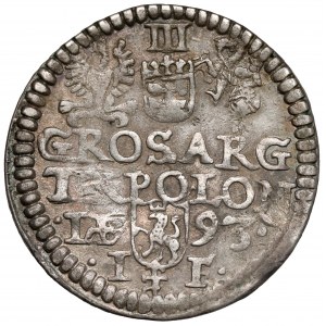Zygmunt III Waza, Trojak Olkusz 1593 - znak pod Lewartem